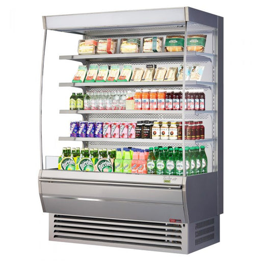 Turbo Air TOM-60DXS-N 60" Stainless Steel Extra Deep Vertical Open Air Cooler w/ (5) Levels, 115v - Bakery Wholesalers