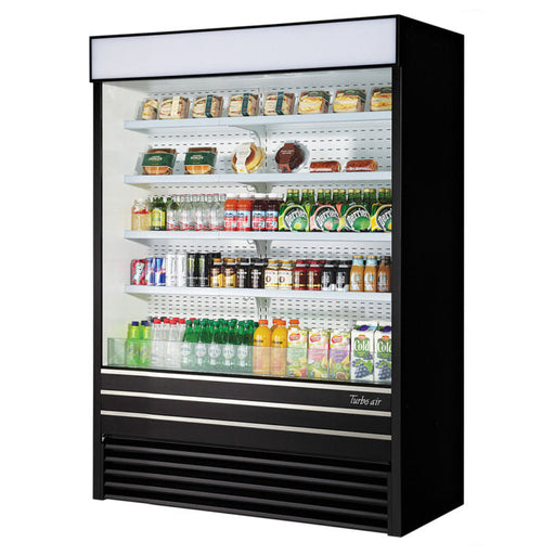 Turbo Air TOM-60EB-N 60" Black Vertical Open Air Cooler w/ (5) Levels, 115v - Bakery Wholesalers