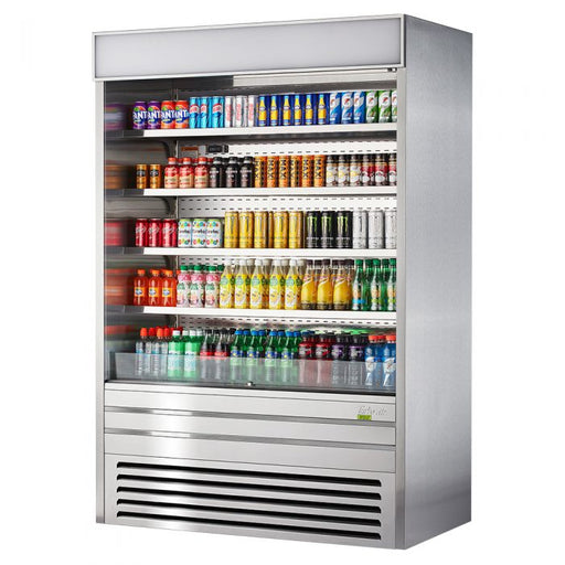 Turbo Air TOM-60ES-N 60" Stainless Steel Vertical Open Air Cooler w/ (5) Levels, 115v/1ph - Bakery Wholesalers