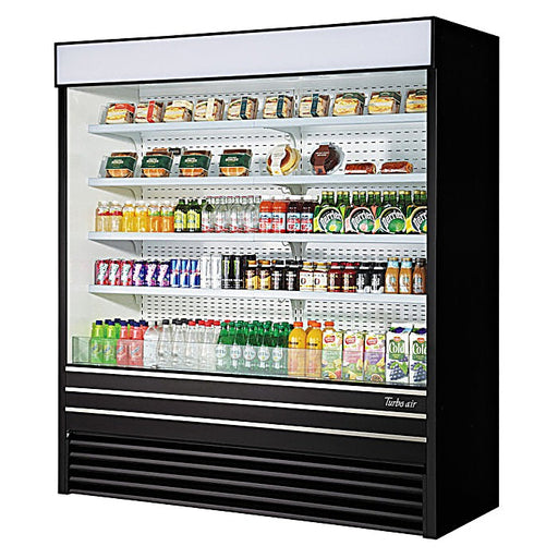 Turbo Air TOM-72EB-N 72" Black Vertical Open Air Cooler w/ (5) Levels, 220v/1ph - Donut-Equipment.com