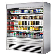 Turbo Air TOM-72ES-N 72" Stainless Steel Vertical Open Air Cooler w/ (5) Levels, 220v/1ph - Donut-Equipment.com
