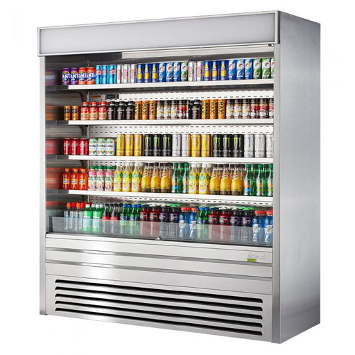 Turbo Air TOM-72ES-N 72" Stainless Steel Vertical Open Air Cooler w/ (5) Levels, 220v/1ph - Bakery Wholesalers