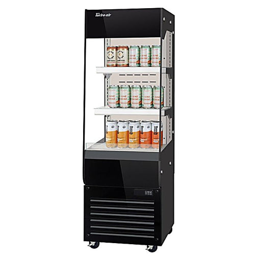 Turbo Air TOM20-60N-B 19 5/8" Black Vertical Open Air Cooler – 3 Levels, 115v - Donut-Equipment.com