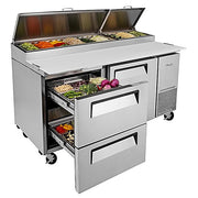 Turbo Air TPR-67SD-D2-N 67" Pizza Prep Table with 1 Door and 2 Drawers - Donut-Equipment.com