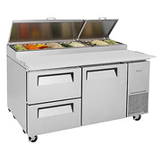 Turbo Air TPR-67SD-D2-N 67" Pizza Prep Table with 1 Door and 2 Drawers - Donut-Equipment.com
