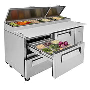 Turbo Air TPR-67SD-D2-N 67" Pizza Prep Table with 1 Door and 2 Drawers - Donut-Equipment.com