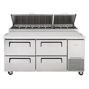 Turbo Air TPR-67SD-D4-N 67" 4 Drawer Pizza Prep Table - Donut-Equipment.com