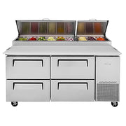 Turbo Air TPR-67SD-D4-N 67" 4 Drawer Pizza Prep Table - Donut-Equipment.com