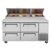 Turbo Air TPR-67SD-D4-N 67" 4 Drawer Pizza Prep Table - Donut-Equipment.com