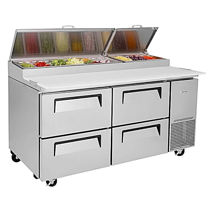Turbo Air TPR-67SD-D4-N 67" 4 Drawer Pizza Prep Table - Donut-Equipment.com