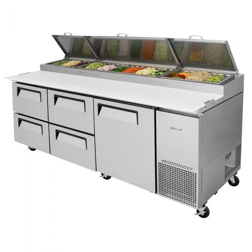 Turbo Air TPR-93SD-D4-N 93" Pizza Prep Table with1 Door and 4 Drawers - Donut-Equipment.com