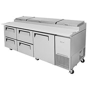 Turbo Air TPR-93SD-D4-N 93" Pizza Prep Table with1 Door and 4 Drawers - Donut-Equipment.com