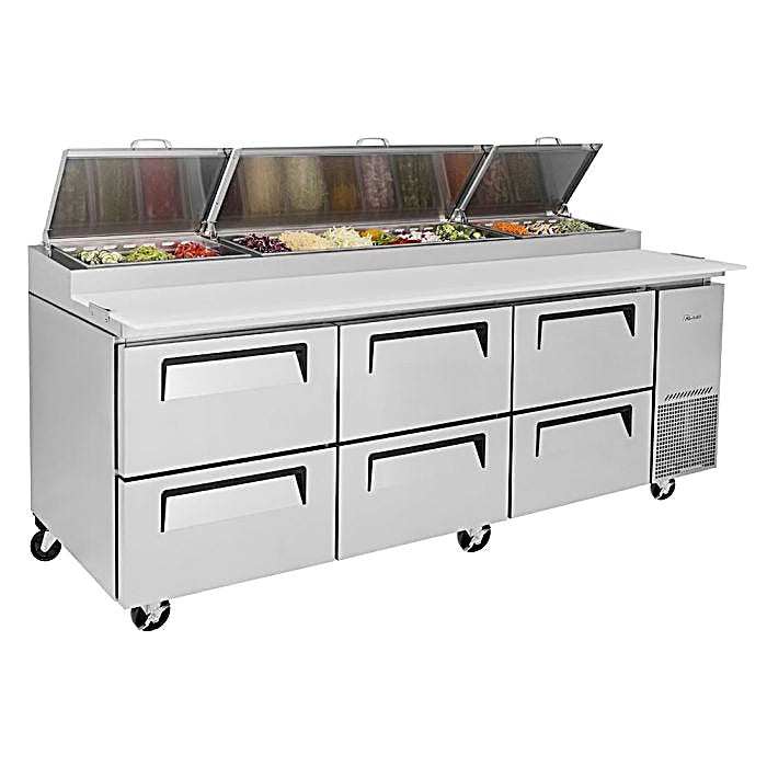 Turbo Air TPR-93SD-D6-N 93" 6 Drawer Pizza Prep Table - Donut-Equipment.com