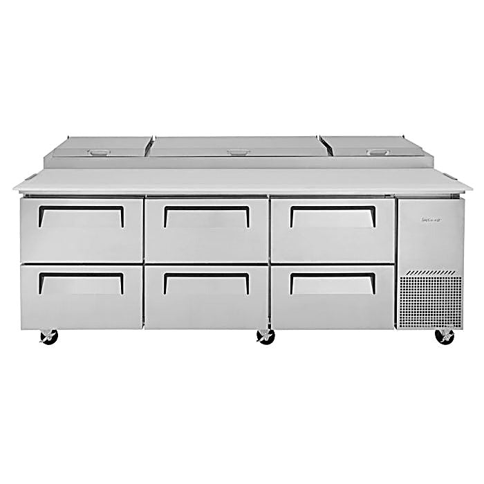 Turbo Air TPR-93SD-D6-N 93" 6 Drawer Pizza Prep Table - Donut-Equipment.com
