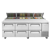 Turbo Air TPR-93SD-D6-N 93" 6 Drawer Pizza Prep Table - Donut-Equipment.com