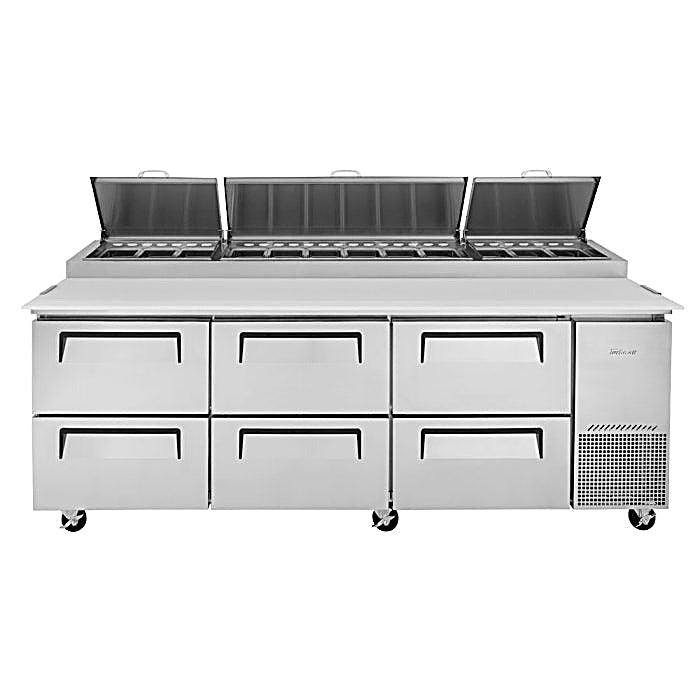 Turbo Air TPR-93SD-D6-N 93" 6 Drawer Pizza Prep Table - Donut-Equipment.com