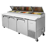 Turbo Air TPR-93SD-N 93" Super Deluxe Refrigerated Pizza Prep Table - Donut-Equipment.com