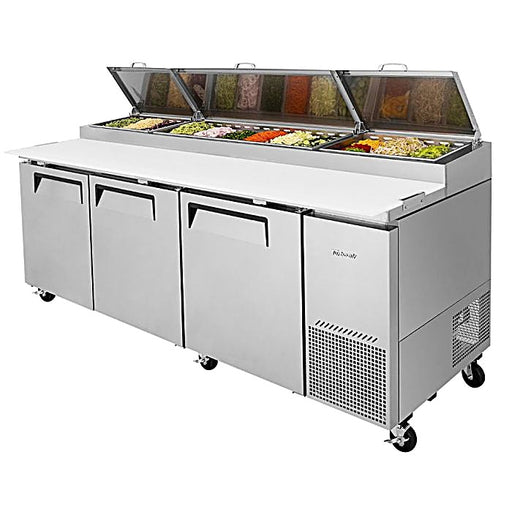 Turbo Air TPR-93SD-N 93" Super Deluxe Refrigerated Pizza Prep Table - Donut-Equipment.com