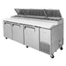 Turbo Air TPR-93SD-N 93" Super Deluxe Refrigerated Pizza Prep Table - Donut-Equipment.com