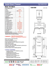 Turbo Air TSF-49SD-N Super Deluxe 54" Solid Door Reach-In Freezer with LED Lighting - Donut-Equipment.com