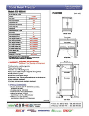 Turbo Air TSF-49SD-N Super Deluxe 54" Solid Door Reach-In Freezer with LED Lighting - Donut-Equipment.com