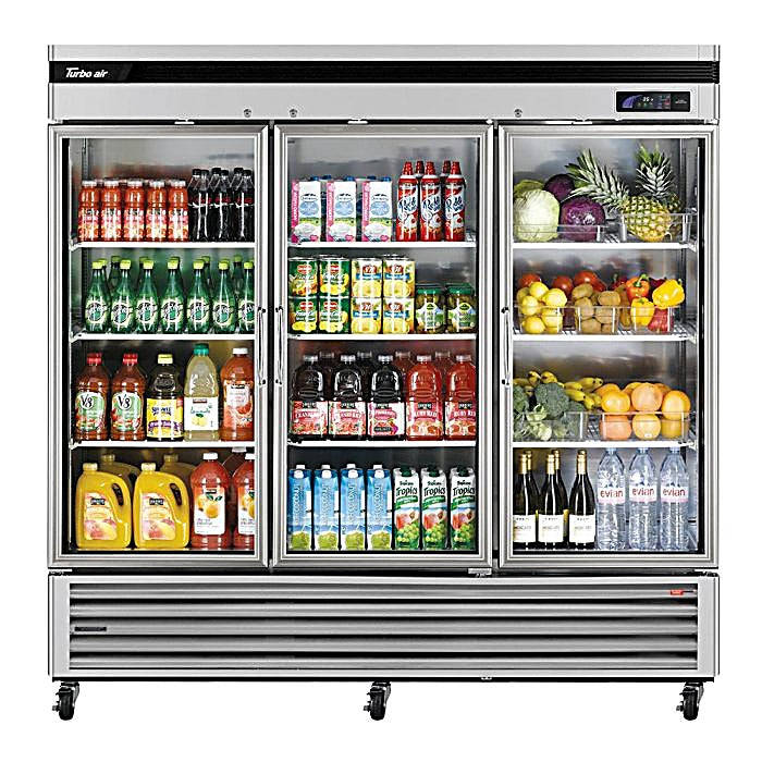 Turbo Air TSR-72GSD-N Super Deluxe 82" Glass Door Reach In Refrigerator - Donut-Equipment.com
