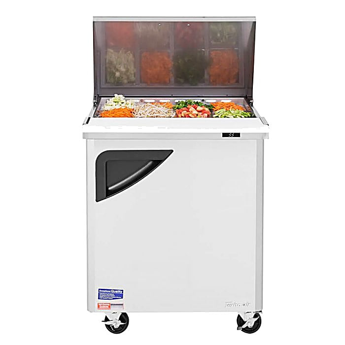 Turbo Air TST-28SD-12-N 28" 1 Door Mega Top Refrigerated Sandwich Prep Table - Donut-Equipment.com
