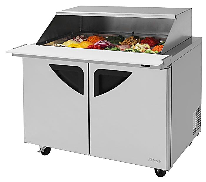 Turbo Air TST-48SD-18-N-SL 48" 2 Door Mega Top Sliding Lid Refrigerated Sandwich Prep Table - Donut-Equipment.com