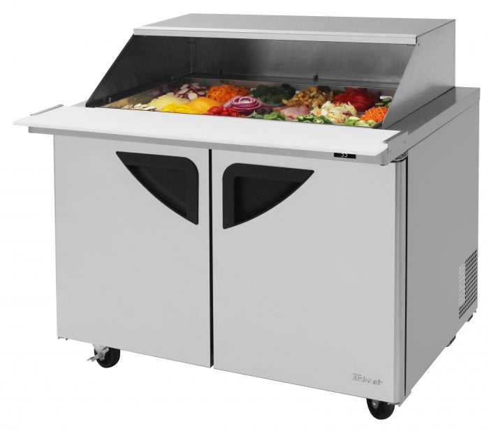 Turbo Air TST-48SD-18-N-SL 48" 2 Door Mega Top Sliding Lid Refrigerated Sandwich Prep Table - Donut-Equipment.com