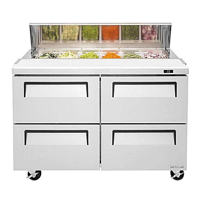 Turbo Air TST-48SD-D4-N 48" 4 Drawer Refrigerated Sandwich Prep Table - Donut-Equipment.com