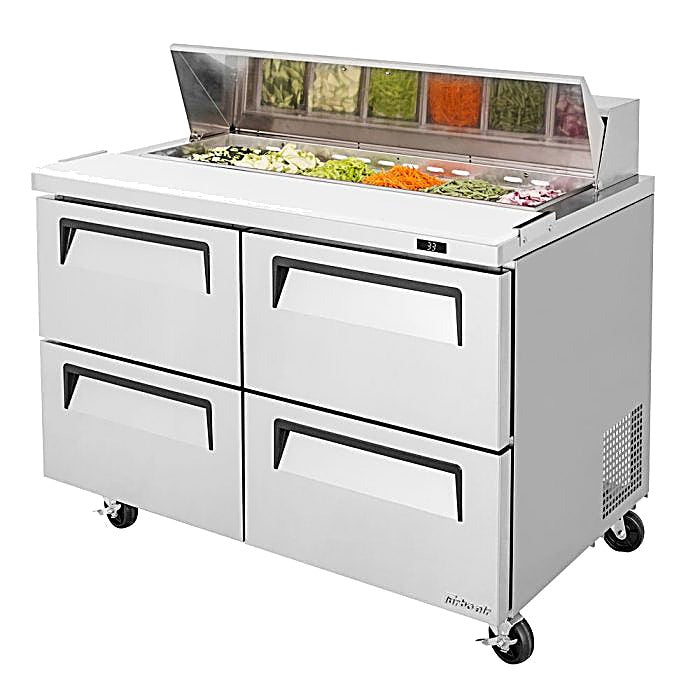 Turbo Air TST-48SD-D4-N 48" 4 Drawer Refrigerated Sandwich Prep Table - Donut-Equipment.com