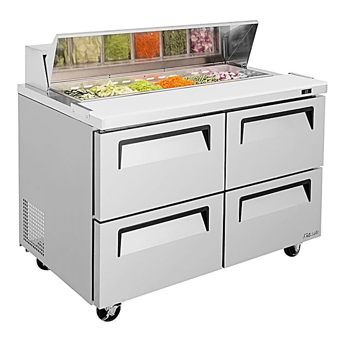 Turbo Air TST-48SD-D4-FB-N 48 1/4" Super Deluxe Mega Top Sandwich/Salad Prep Table - Donut-Equipment.com