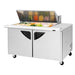 Turbo Air Super Deluxe TST-60SD-18M-N-LW 60" 2 Door Mega Top Refrigerated Sandwich Prep Table with Left Work Station - Donut-Equipment.com