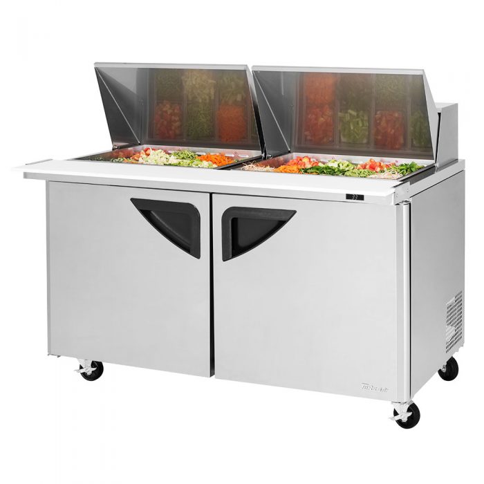 Turbo Air TST-60SD-24-N 60" 2 Door Mega Top Refrigerated Sandwich Prep Table - Donut-Equipment.com