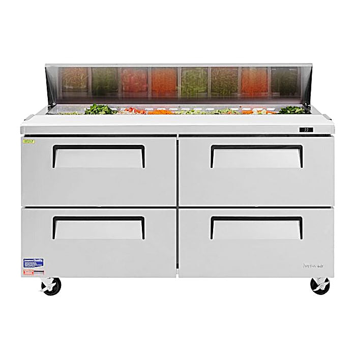 Turbo Air TST-60SD-D4-N 60" 4 Drawer Refrigerated Sandwich Prep Table - Donut-Equipment.com