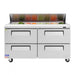 Turbo Air TST-60SD-D4-N 60" 4 Drawer Refrigerated Sandwich Prep Table - Donut-Equipment.com