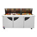 Turbo Air TST-72SD-30-N 73" Super Deluxe 3 Door Mega Top Refrigerated Sandwich Prep Table - Donut-Equipment.com
