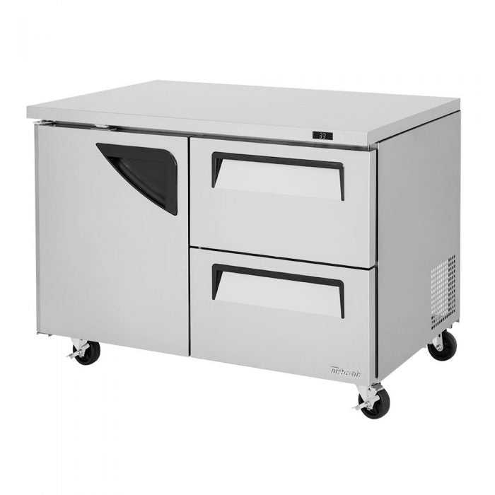 Turbo Air TUR-48SD-D2-N 48 1/4" W Undercounter Refrigerator w/ 2 Sections, 1 Door & 2 Drawers - Bakery Wholesalers