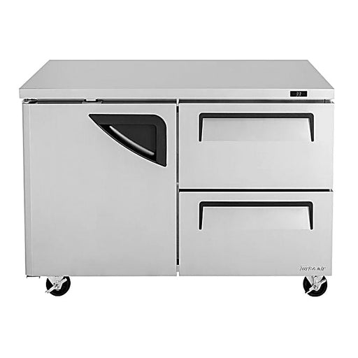 Turbo Air TUR-48SD-D2-N 48 1/4" W Undercounter Refrigerator w/ 2 Sections, 1 Door & 2 Drawers - Donut-Equipment.com