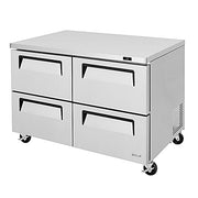 Turbo Air TUR-48SD-D4-N 48 1/4" W Undercounter Refrigerator w/ 2 Sections & 4 Drawers - Donut-Equipment.com
