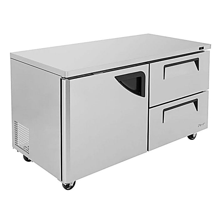 Turbo Air TUR-60SD-D2-N 60 1/4" W Undercounter Refrigerator w/ 2 Section, 1 Door & 2 Drawers - Donut-Equipment.com