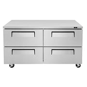 Turbo Air TUR-60SD-D4-N 60 1/4" W Undercounter Refrigerator w/ 2 Sections & 4 Drawers - Donut-Equipment.com