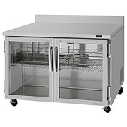 Turbo Air PWR-48-G-N 48 1/4" Worktop Refrigerator w/ 2 Sections, 2 Glass Doors - Donut-Equipment.com