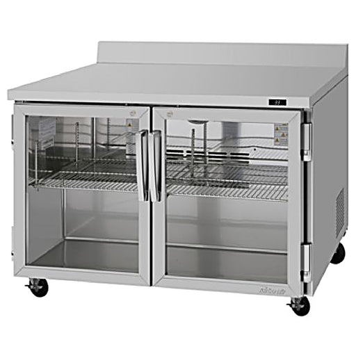 Turbo Air PWR-48-G-N 48 1/4" Worktop Refrigerator w/ 2 Sections, 2 Glass Doors - Donut-Equipment.com
