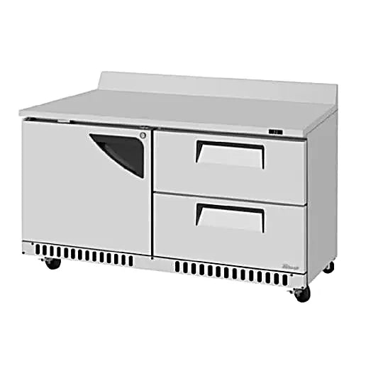 Turbo Air TWR-28SD-FB-N 27 1/2" Super Deluxe Worktop Refrigerator w/ (1) Section, 1 Solid Door, Front Breathing - Donut-Equipment.com