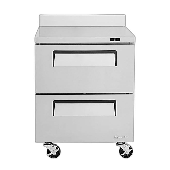 Turbo Air TWR-28SD-D2-N 27 1/2" Super Deluxe Worktop Refrigerator w/ (1) Section, 2 Drawers - Donut-Equipment.com