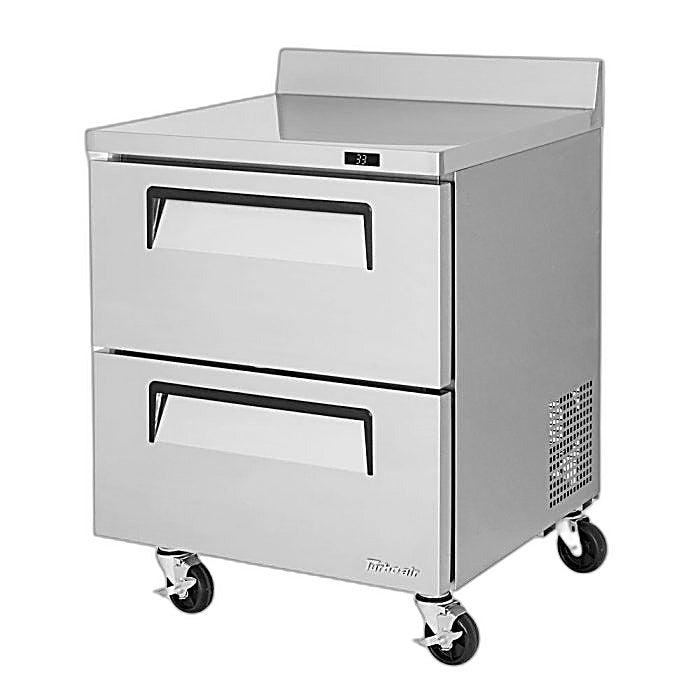 Turbo Air TWR-28SD-D2-N 27 1/2" Super Deluxe Worktop Refrigerator w/ (1) Section, 2 Drawers - Donut-Equipment.com