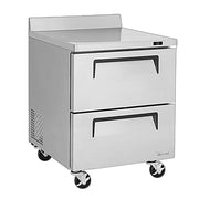 Turbo Air TWR-28SD-D2-N 27 1/2" Super Deluxe Worktop Refrigerator w/ (1) Section, 2 Drawers - Donut-Equipment.com