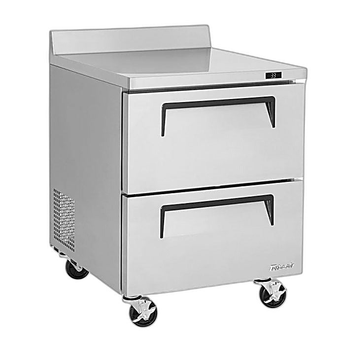 Turbo Air TWR-28SD-D2-N 27 1/2" Super Deluxe Worktop Refrigerator w/ (1) Section, 2 Drawers - Donut-Equipment.com