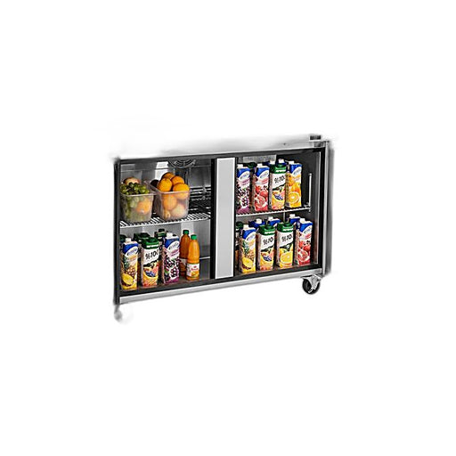 Turbo Air TWR-48SD-N 48 1/4" Super Deluxe Worktop Refrigerator w/ (2) Sections, 2 Solid Doors - Donut-Equipment.com